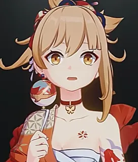 🎇 Yoimiya Genshin Impact Yoimiya, Genshin Impact, Anime, Videojuego, Personaje, Pyro, Arquera telegram sticker