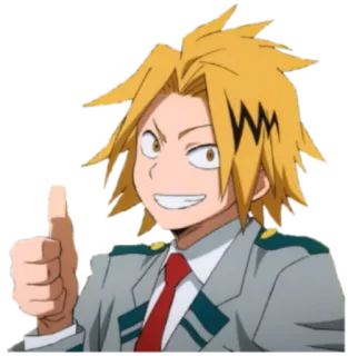 👍 Denki Kaminari My Hero Academia 动漫, 赞, 微笑, 男孩, 英雄, 电力 telegram sticker