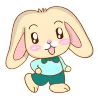 🙂 coelho, desenho animado, fofo, coelhinho, kawaii, animal telegram sticker