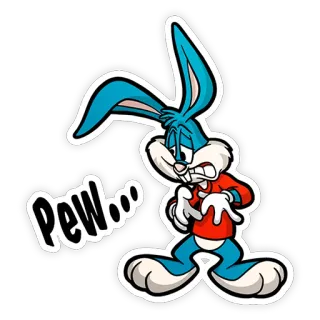 😖 Pew... lapin, dessin animé, pan, expression, animation telegram sticker