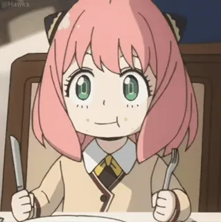 π Anya Forger Spy Γ Family Anime, Spy x Family, Anya Forger, Carino, Cartone animato, Personaggio whatsapp sticker