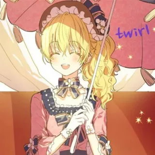 👑 twirl Anime, Fille, Tourbillon, Mignon, Dessin telegram sticker