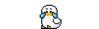 😭 pato, pixel art, lindo, llorando telegram sticker