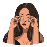 😢 crying, sad, woman, emotions, tears telegram sticker