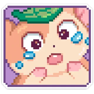 🐹 ピクセルアート, 泣く, 悲しい, 絵文字, ステッカー telegram sticker
