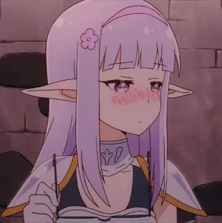 😅 anime, elf, kawaii, cute, girl, fantasy, illustration, character whatsapp sticker