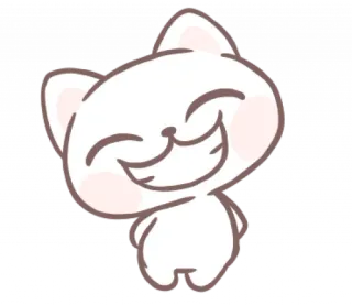 🎀 mèo, dễ thương, cười, hoạt hình, động vật, nhãn dán telegram sticker