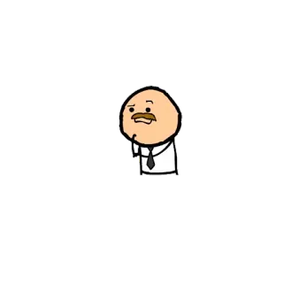 🤔 Cyanide & Happiness, Cartone animato, Omino stilizzato, Uomo, Ufficio, Baffi, Divertente telegram sticker
