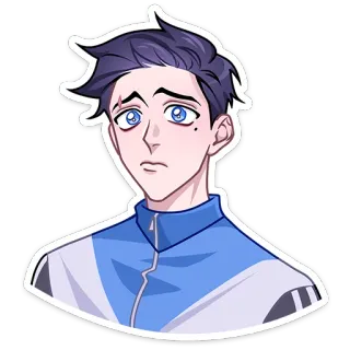😟 anime, boy, portrait, illustration, character telegram sticker