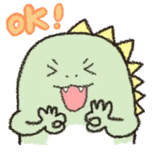 👌 ok! dinosaurio, ok, lindo, kawaii, aprobar telegram sticker