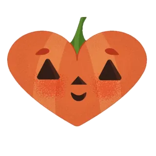 ❤️ zucca, cuore, carino, halloween, autunno, cartone animato, adesivo telegram sticker