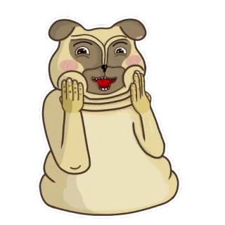 😊 anjing, hewan, lucu, stiker, kartun, pug telegram sticker