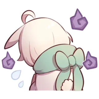 😔 cartoon, ghost, sad, cute, anime telegram sticker