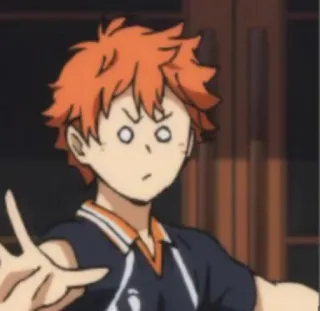 🍊 Hinata Shoyo Haikyuu!! Anime, Manga, Postać, Hinata Shoyo, Haikyuu, Śmieszne telegram sticker