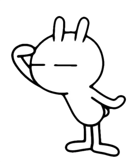 👀 conejo, animal, lindo, dibujos animados, caricatura telegram sticker