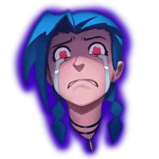 😭 Jinx Arcane Jinx, Arcane, piangendo, triste, cartone animato, anime telegram sticker
