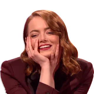 😃 Emma Stone celebridade, atriz, retrato, mulher, sorriso telegram sticker