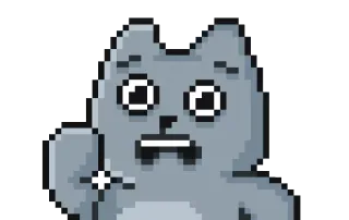 😺 кот, пиксель арт, оскорбительный жест, средний палец, мультфильм telegram sticker