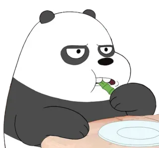 😒 Panda We Bare Bears パンダ, クマ, 食べる, 漫画 telegram sticker