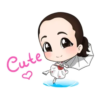 ☺️ Cute imut, chibi, gadis, hati, menggemaskan whatsapp sticker