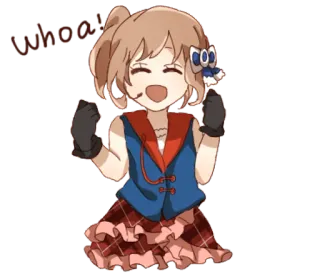 👩 Whoa! Anime Mädchen, Aufgeregt, Fröhlich, Süß, Feier telegram sticker