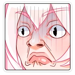 😖 anime, manga, phản ứng, biểu cảm, hoạt hình, hài hước, gương mặt telegram sticker