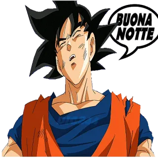🛌 Goku Dragon Ball BUONA NOTTE Goku, Dragon Ball, Buonanotte, Italiano, Anime, Cartoni animati whatsapp sticker
