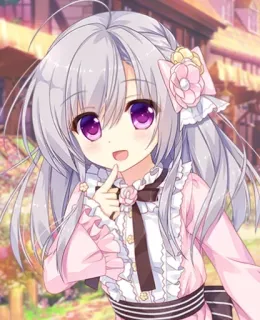 🙈 dziewczyna anime, słodkie, manga, kawaii, ilustracja, grafika cyfrowa telegram sticker