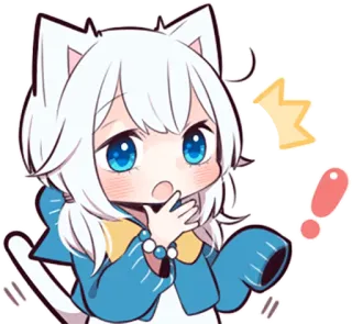 ❗ anime, fofo, orelhas de gato, arte digital, chibi, kawaii telegram sticker