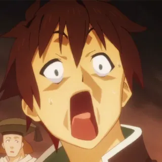🛡 Kazuma Konosuba 动漫, 震惊, 惊讶, 反应, 搞笑 telegram sticker