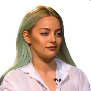 😏 woman, portrait, person, female, blonde hair, blue eyes telegram sticker