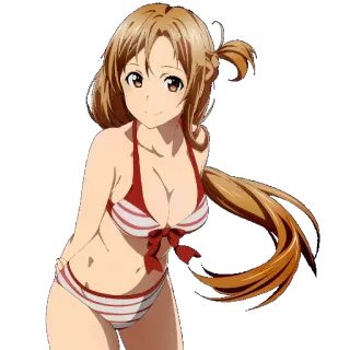 😄 Asuna Yuuki Sword Art Online อนิเมะ, บิกินี, ตัวละคร, การ์ตูน telegram sticker