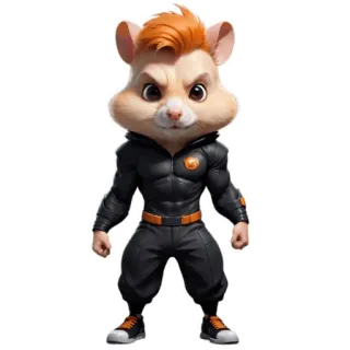 🐹 hamster, anthropomorphic, animal, cartoon, character, muscle, suit telegram sticker