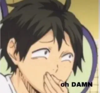 😶 oh DAMN animé, choqué, expression, oh mince whatsapp sticker