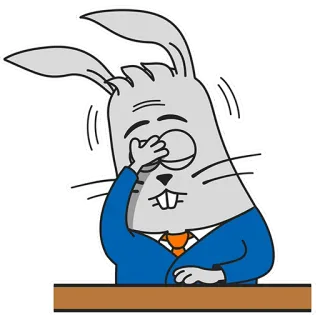 🤦‍♂️ Hase, Facepalm, Cartoon, Tier, Anzug, Erschöpft, Enttäuscht telegram sticker