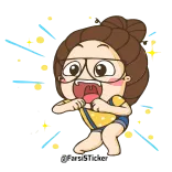 💃 @Kittlindo Cartoon, Süß, Mädchen, Brille telegram sticker