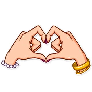 ❤ corazón, manos, amor, gesto, joyería telegram sticker