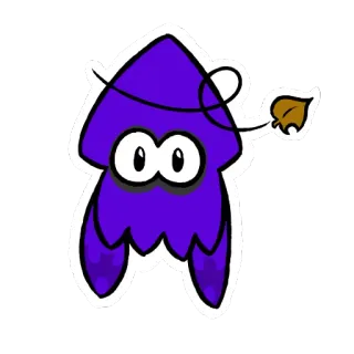🍃 adesivo, lula, roxo, desenho animado, animal, criatura marinha telegram sticker