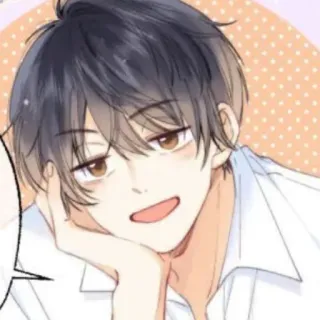 👌 Stile anime, Manga, Ritratto, Giovane uomo, Personaggio, Cartone animato, Sorridendo telegram sticker