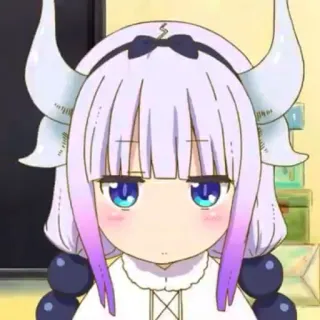 🤍 Kanna Kamui Miss Kobayashi's Dragon Maid Anime, Drago, Kanna, Kanna Kamui, carino, Manga, Kawaii telegram sticker