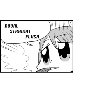 💢 ROYAL STRAIGHT FLUSH manga, anime, facial expression, speech bubble, royal straight flush telegram sticker