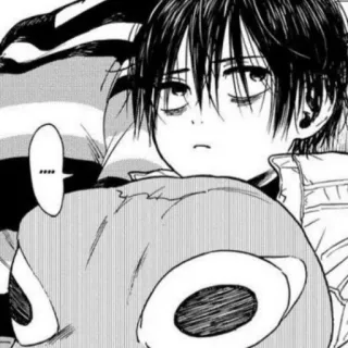 🐾 .... Anime, Manga, Assonnato, Personaggio, Monocromatico whatsapp sticker