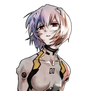 😞 Rei Ayanami Neon Genesis Evangelion Anime, Personnage, Fille, Rei, Evangelion telegram sticker