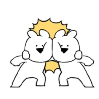 🤝 animales, osos, lindo, ilustración, dibujos animados, personajes, choca esos cinco telegram sticker