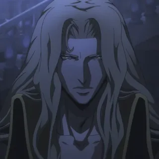 ⚰️ Alucard Castlevania вампир, аниме, персонаж, длинные волосы, готика, Castlevania telegram sticker