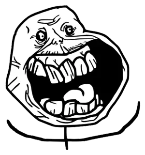😖 Мем, Интернет-мем, Rage Comic, Forever Alone telegram sticker
