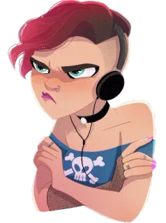 😤 персонаж, мультфильм, наклейка, злой, характер, череп telegram sticker