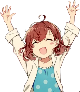 ☺️ аниме, персонаж, девушка, счастливая, милый, улыбающаяся telegram sticker