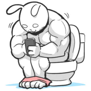 🚽 Toilette, Lesen, Smartphone, Anthropomorph, Badezimmer whatsapp sticker
