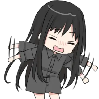 🤬 Anime, Chibi, Mädchen, Traurig, Verzweifelt, Charakter, Manga, Cartoon telegram sticker